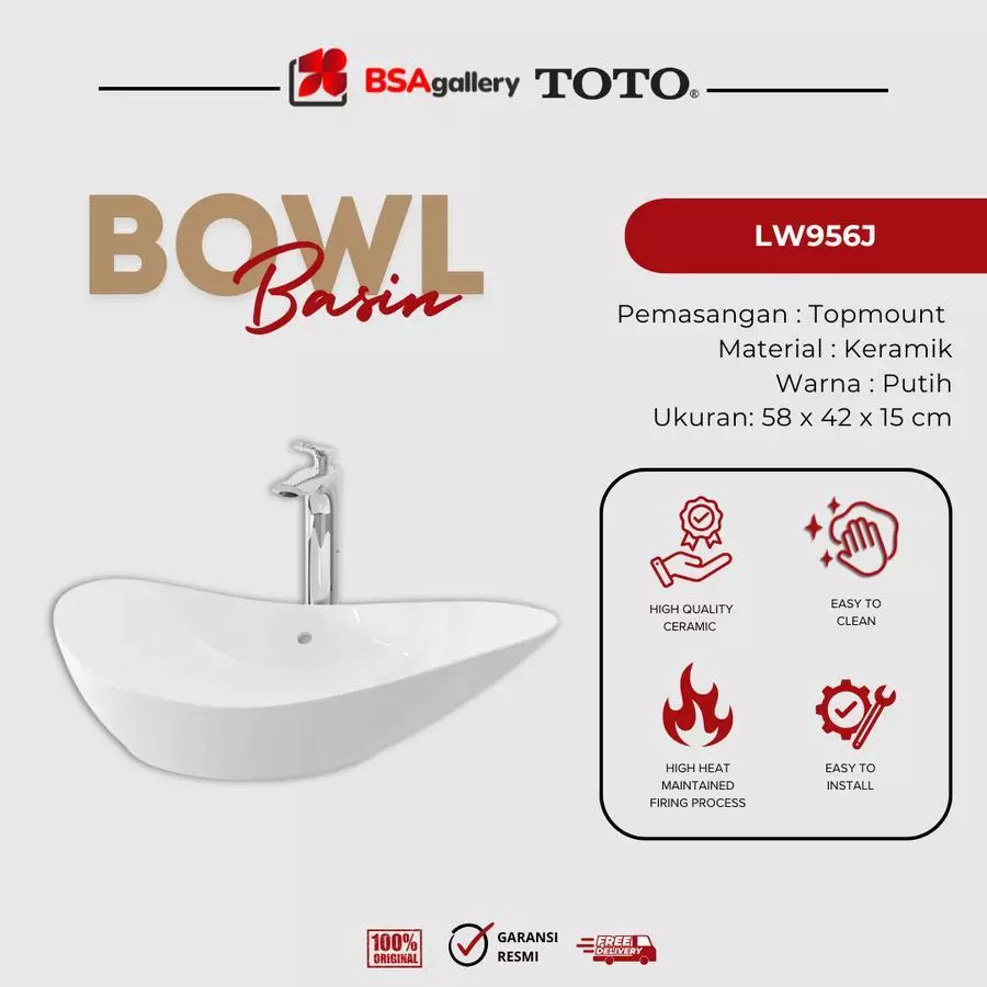 WASTAFEL TOTO LW956J / WASTAFEL SET TOTO / WASTAFEL OVAL BODY ONLY