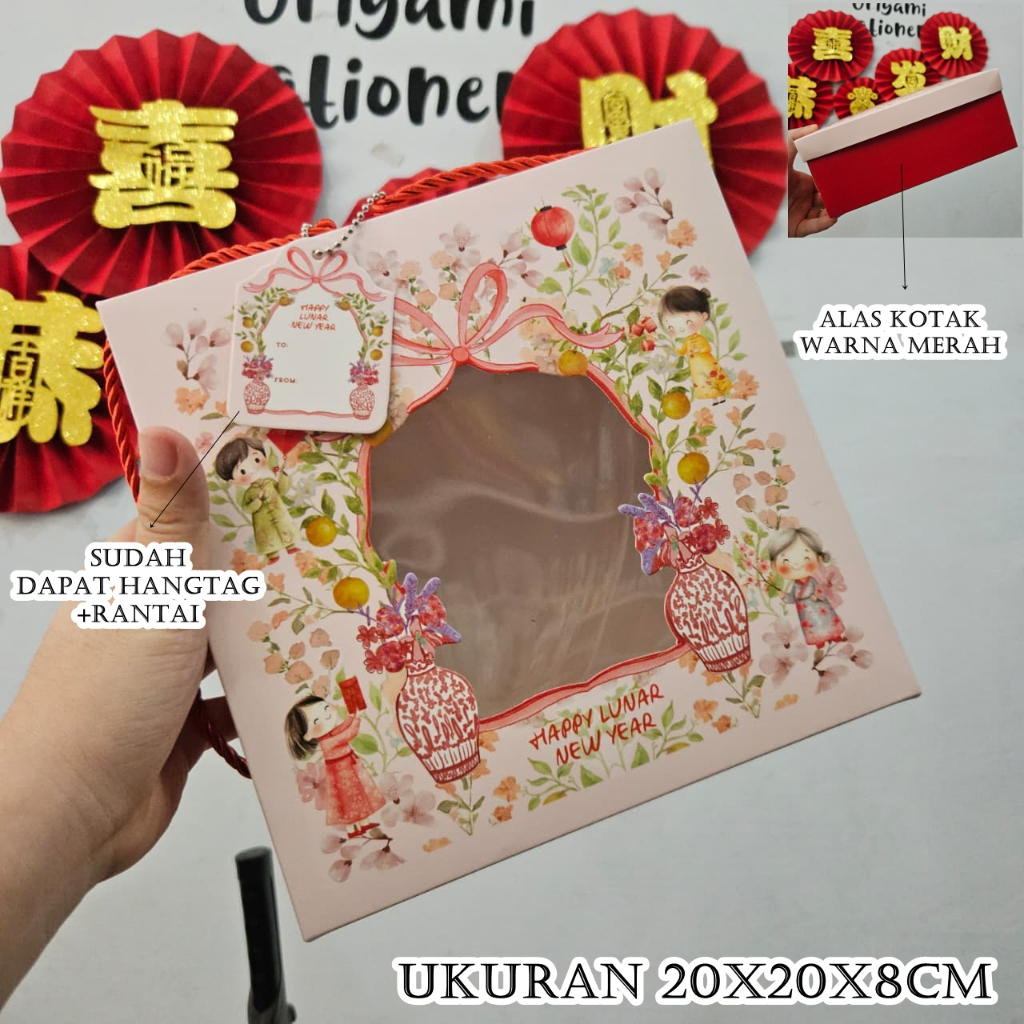 [ORGM] Kotak Tenteng Kue Imlek Kotak Hampers Imlek Cantik Tebal Tanpa Sekat