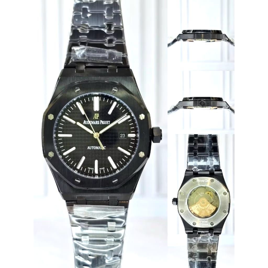 JAM TANGAN PRIA AUTOMATIC JAPAN AP ROYAL OAK ULTRA THIN BLACK  EDITION