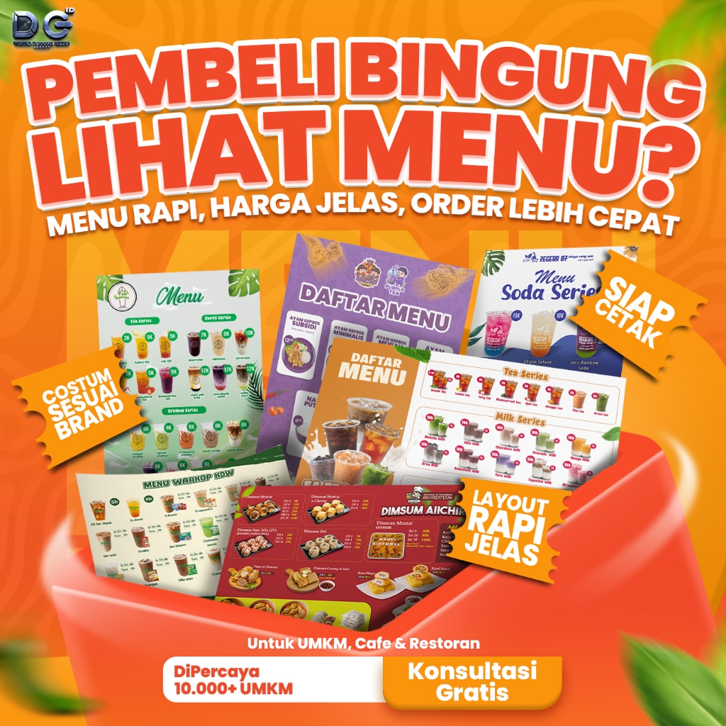 Jasa Desain Menu Makanan & Minuman | UMKM, Cafe & Resto