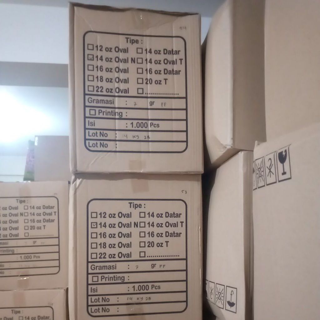 HP - Gelas Plastik Cup 14 Oz SB 7gr GP DATAR Dan OVAL POLOS Perkarton Isi 1000pcs