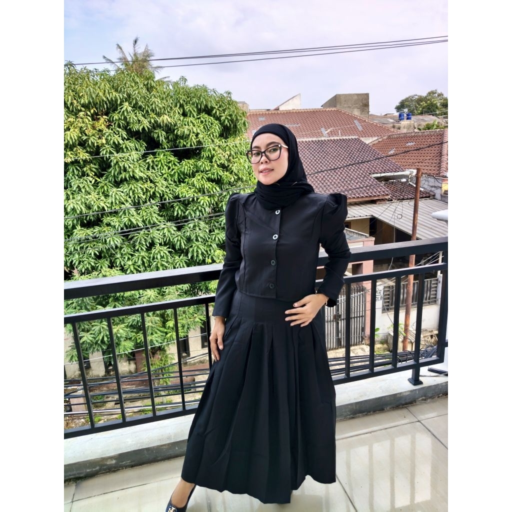 dress one set rok atas bawah