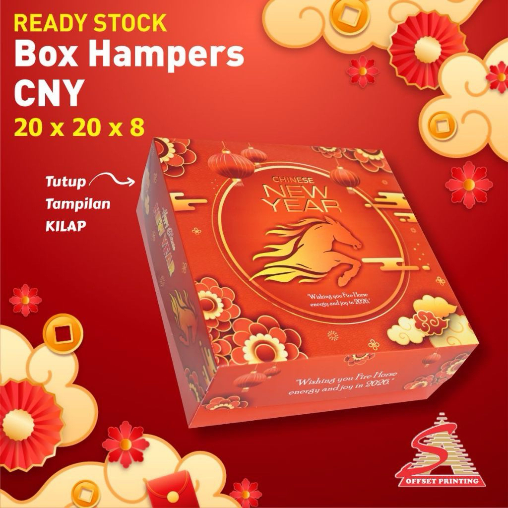 BOX HAMPERS IMLEK 20x20x8 MOTIF KUDA / DIS KUE IMLEK BOX HAMPERS IMLEK 2026 / KOTAK KUE IMLEK 2026 2