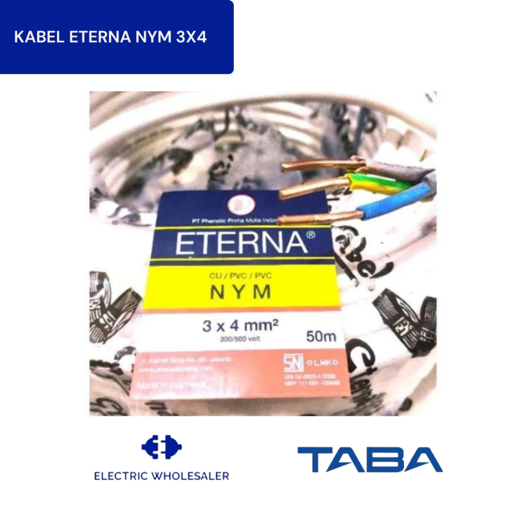 KABEL ETERNA NYM 3 X 4 MM PER METER