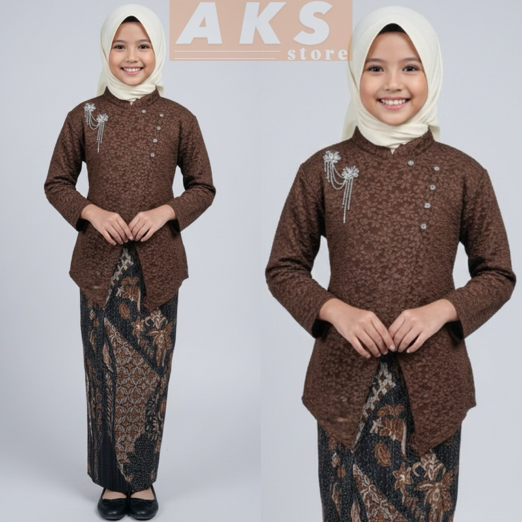 AKS- SETELAN KEBAYA ANAK 5-12tahun FOKURO 6WARNA / KEBAYA WISUDA SD / SET ANAK PEREMPUAN / KEBAYA JA