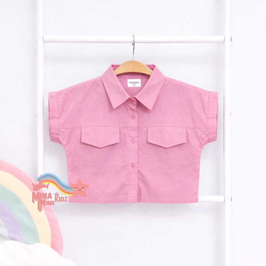 KEMEJA KROP TOP ANK TERLARIS KEMEJA KROP TOP MODEL KOREAN STYLE