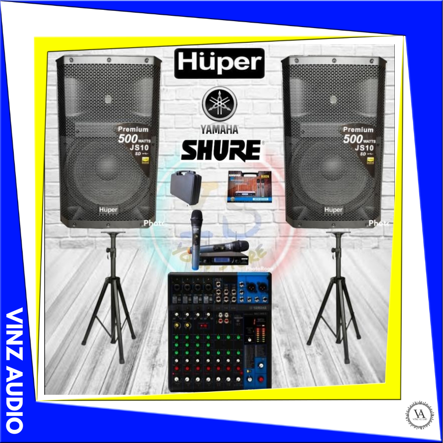 Paket Sound HUPER Audio Profesional 15 Inch JS-10 Mixer Yamaha 2 Mic