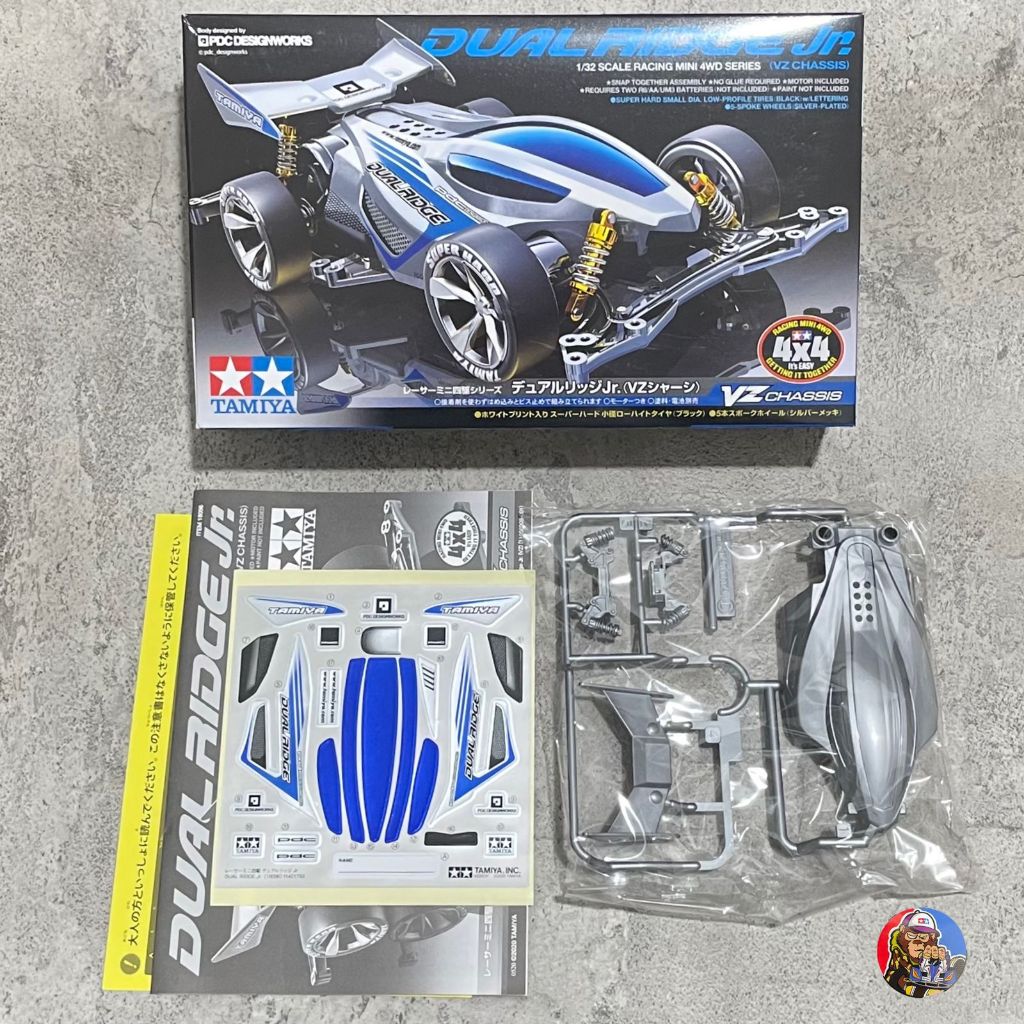 Body Dual Ridge Jr + Decal + Dus Box - Original Tamiya