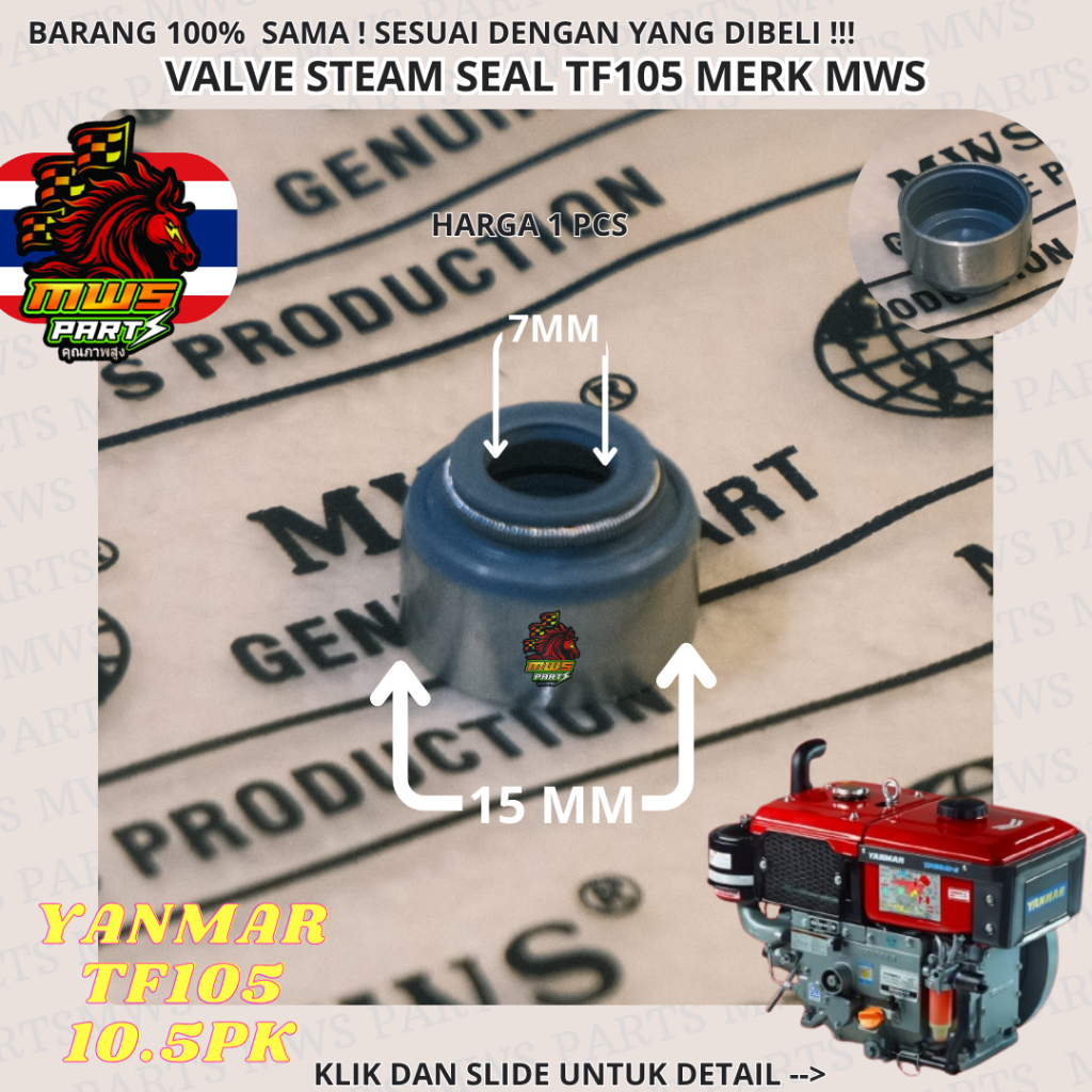 VALVE STEAM SEAL YANMAR TF105 KARET KLEP SIL KARET KLEP MESIN DIESEL YANMAR TF105 10.5HP 10.5PK | MW