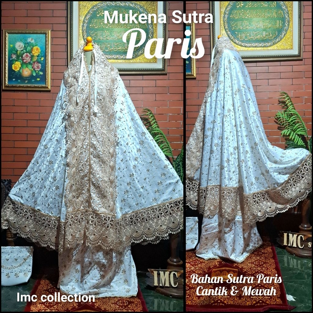 Mukena prada sutra renda brukat premium