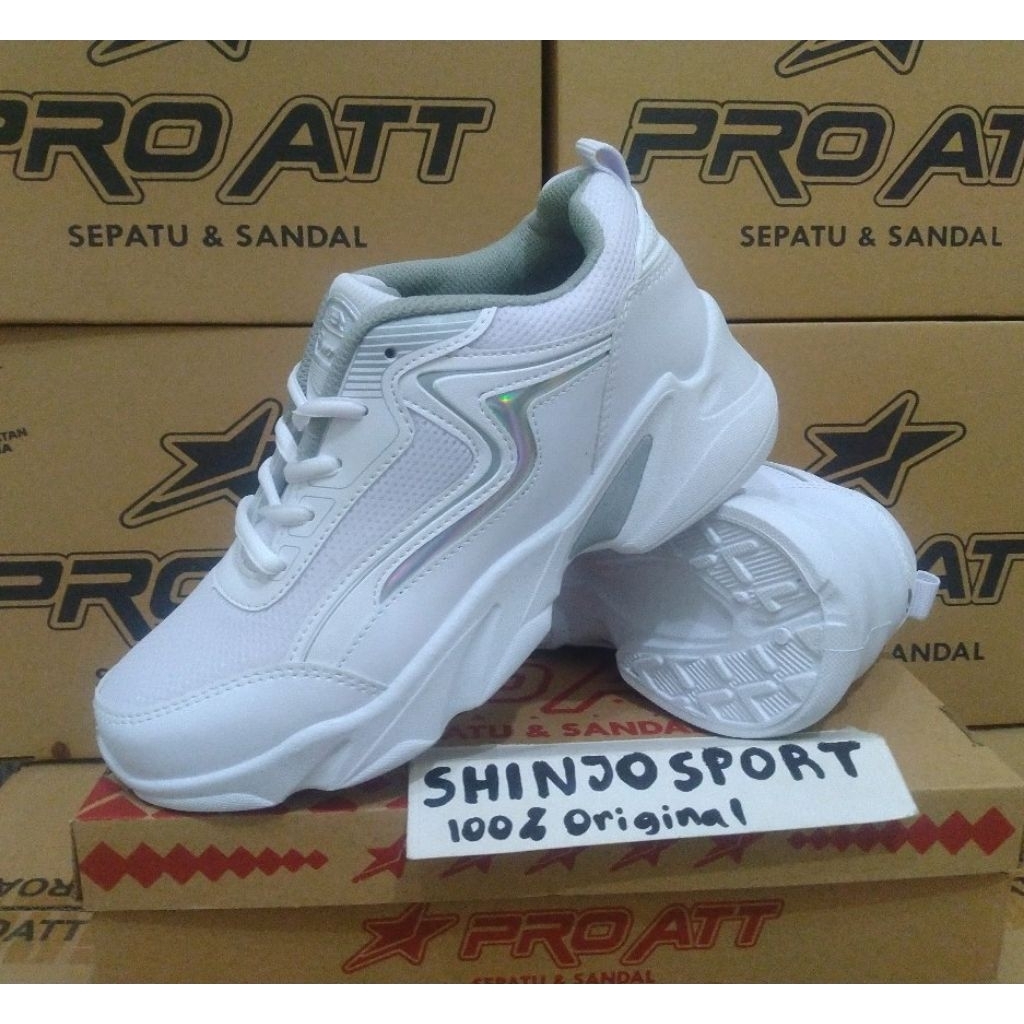 TERPUTIH SEPATU KETS SNEAKERS LARI RUNNING WANITA PRO ATT ORIGINAL WHITE PUTIH ANAK CEWEK PEREMPUAN