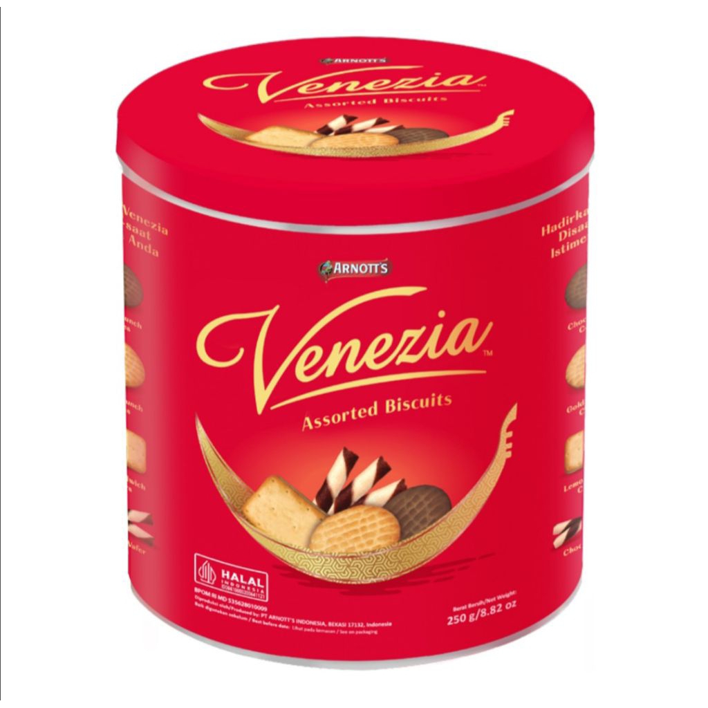 ARNOTT'S VENEZIA BISKUIT KALENG ASSORTED 250G