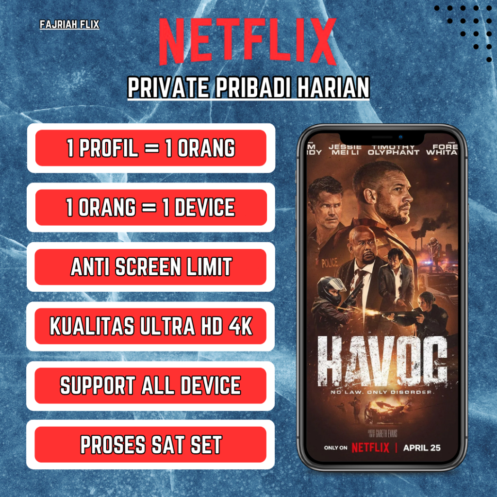 NETFLIX NETFLIK FULLGARANSI INDONESIA FULL 1-7 HARI NO VPN