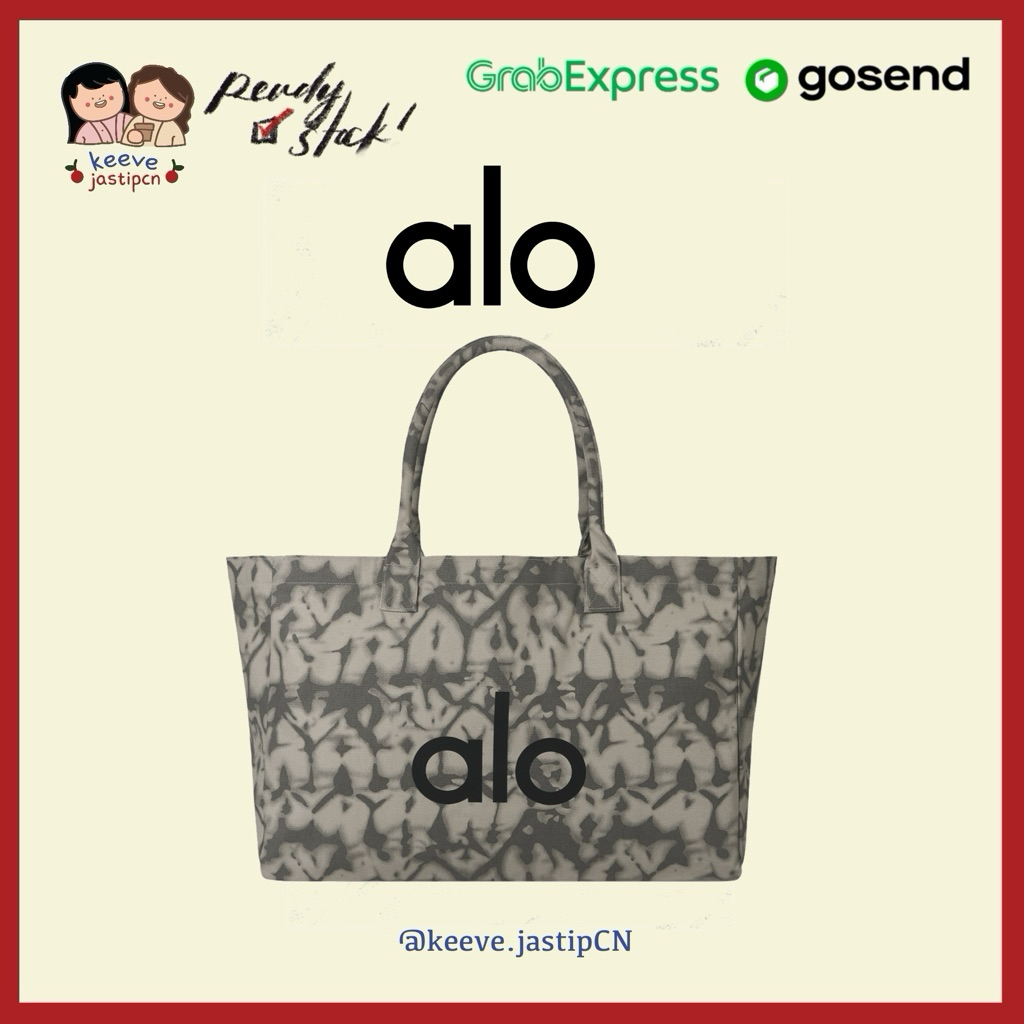 <PO> ALO YOGA ICONIC SHOPPER TOTE BAG GREY TIEDYE