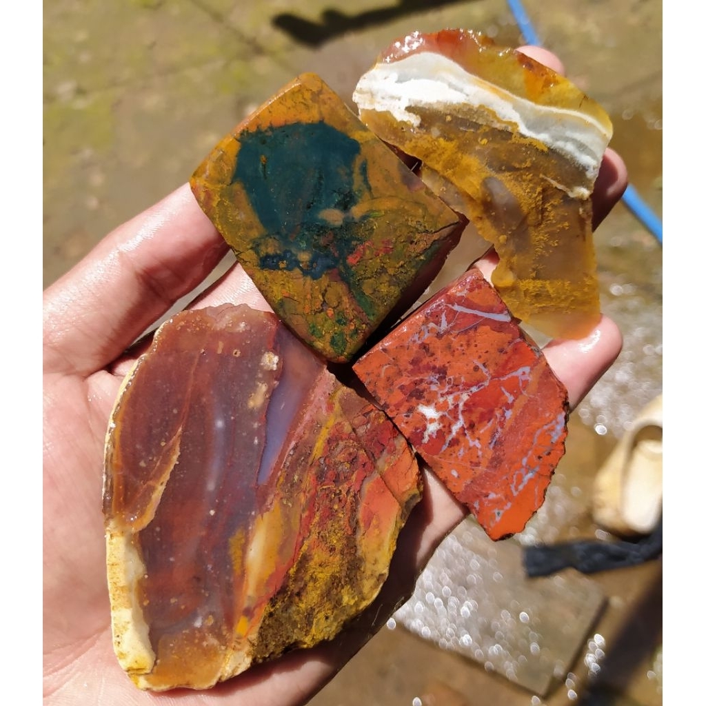 batu akik bahan lempengan pancawarna batu garut cristal galian ci angel