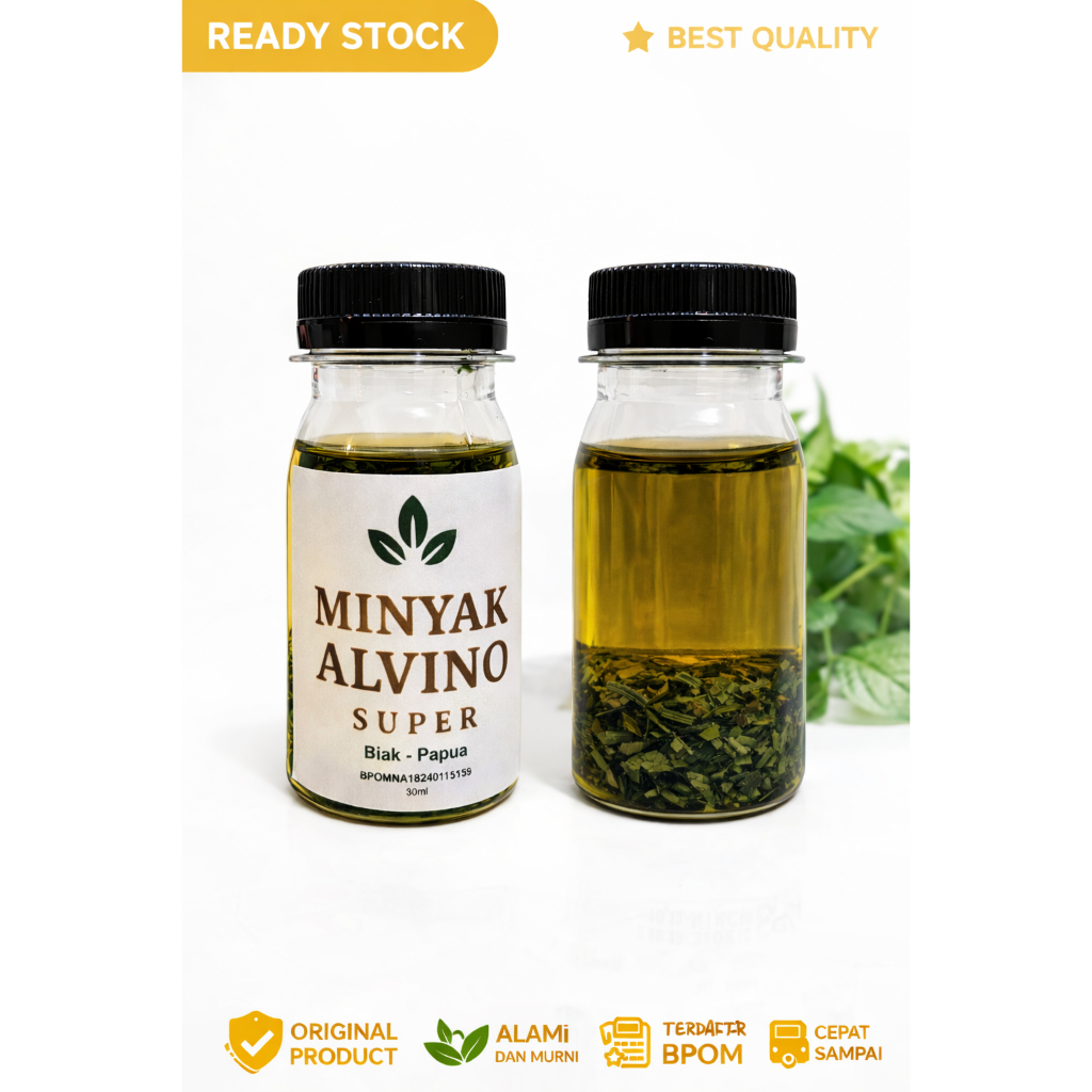 Minyak Daun Bungkus Biak Papua Alvino Asli 60 ml