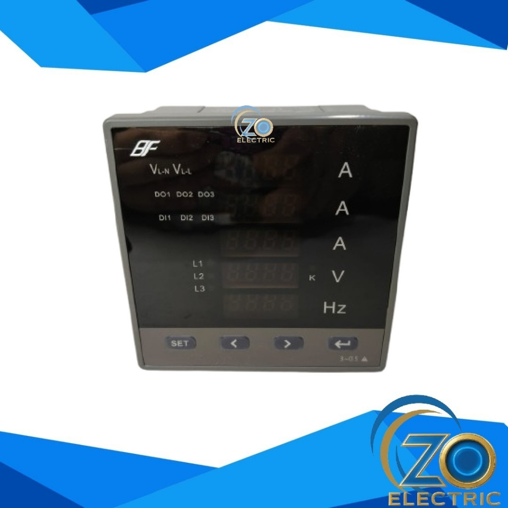 DIGITAL PANEL METER LED A, V, HZ 3PHASE / DIGITAL POWER METER THREE PHASE AMPERE, VOLT, HZ / AMPERE 