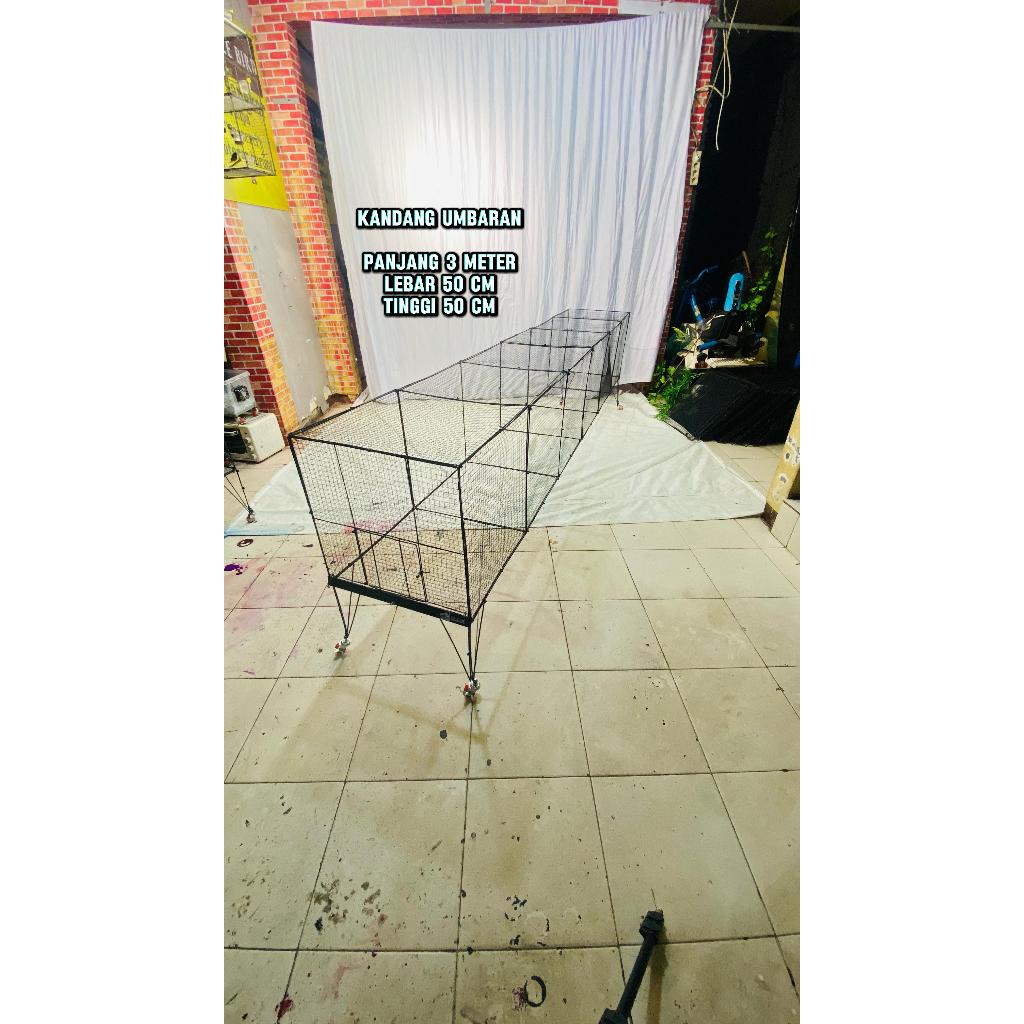 kandang umbaran polier tenggaran burung murai /cucak ijo / kenari /love bird / kacer / panjang 3 met