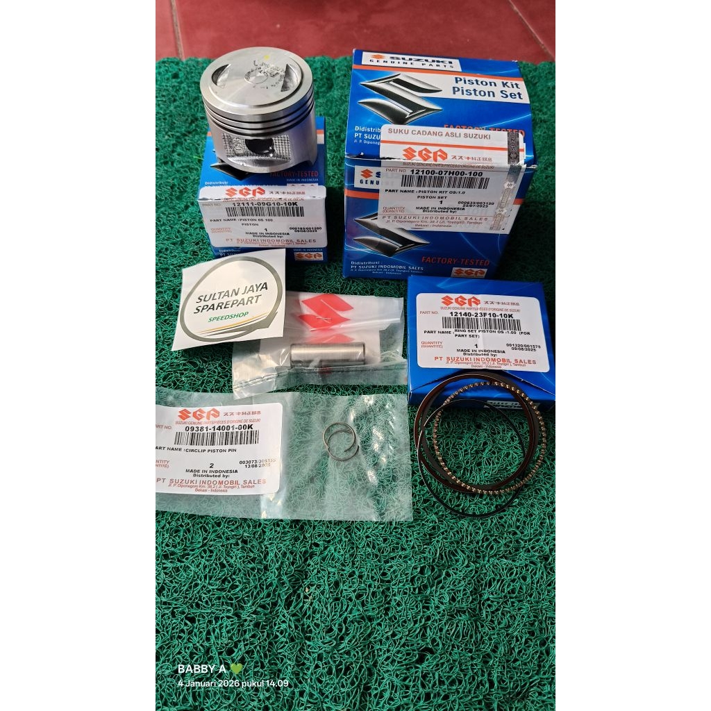 PISTON KIT RING SEHER OS 100 SUZUKI SHOGUN SMASH 110 ORIGINAL SGP 12100-07H00-100
