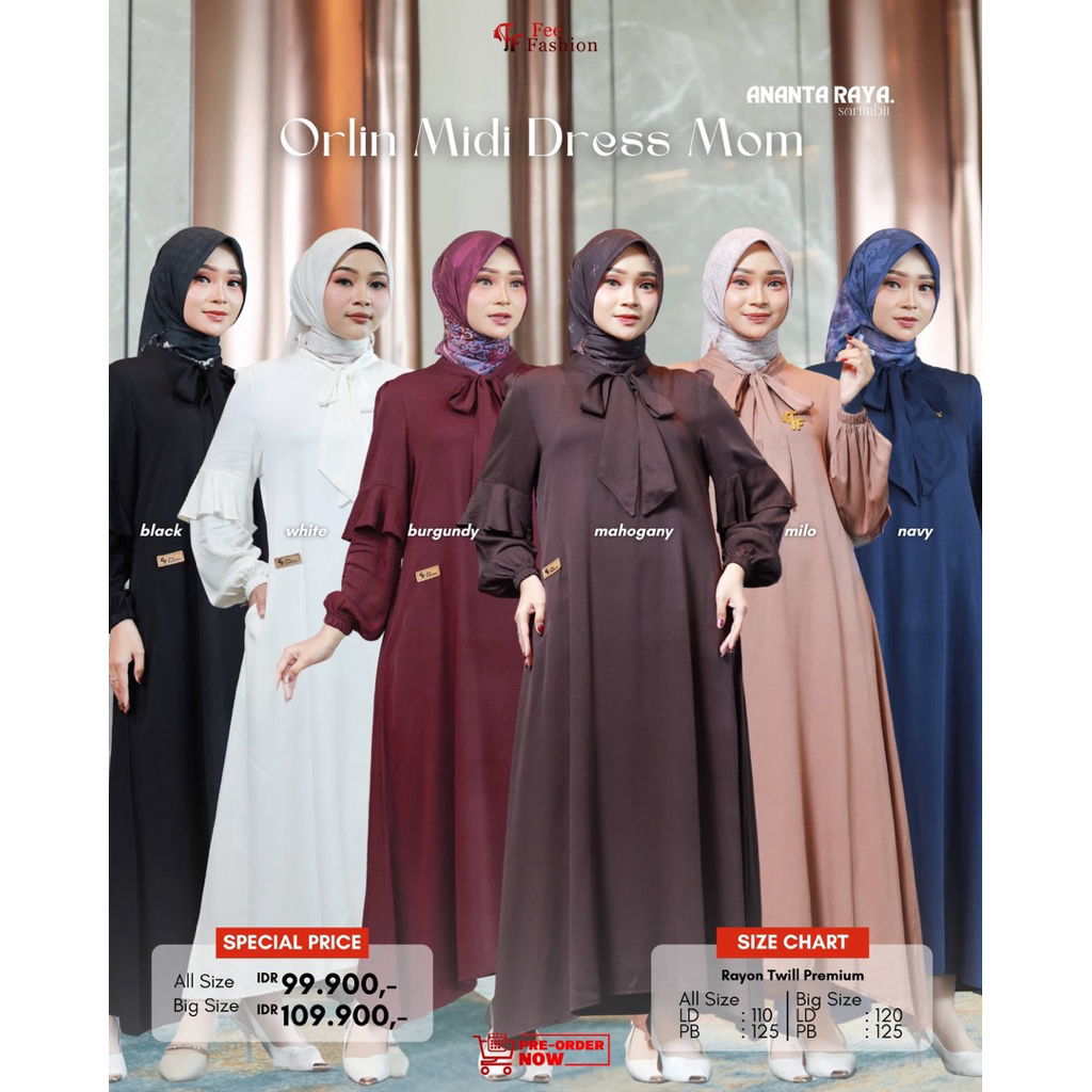 Fee Fashion - Dress / Midi Dress / Gamis / Orlin Midi Dress Fee Fashion