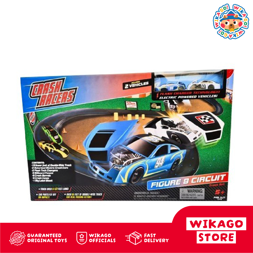 CRASH RACERS FIGURE 8 CIRCUIT TRACK MOBIL MOTORIZED ORIGINAL BALAPAN SIZE BESAR racer hot wheels hot