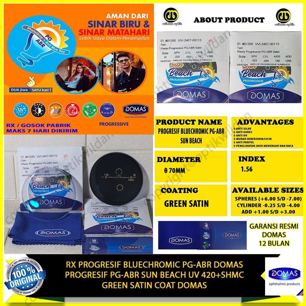 DOMAS PROGRESIF BLUECHROMIC PO PABRIK PG-ABR SUN BEACH KOMBINASI CYLINDER