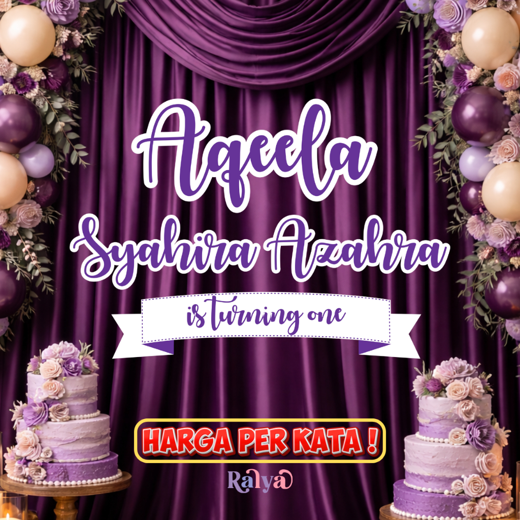 Tulisan Nama Dekorasi Backdrop Ulang Tahun Lamaran Wedding Tasyakuran Aqiqah Tedak Siten Tasyakuran 