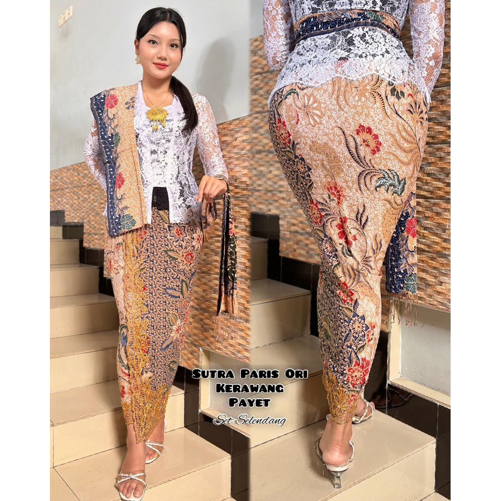 kain motif batik set selendang