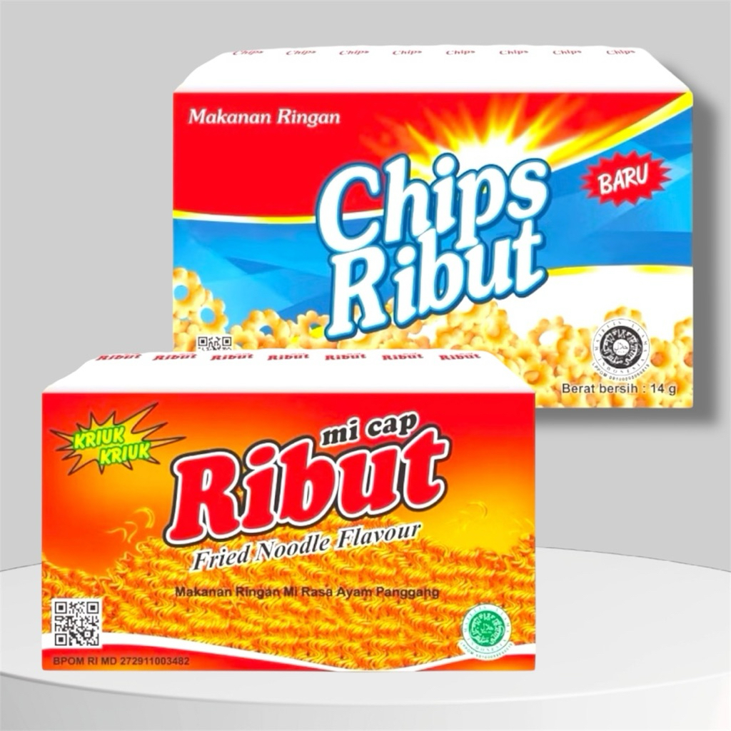 (1 Dus) Snack Ribut Chips Mie Ribut Mie Chips Ribut Cemilan Anak Jajan Jadul