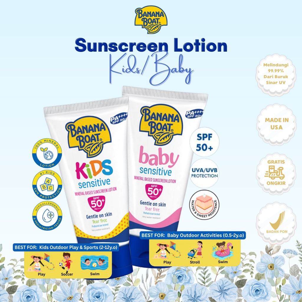 BANANA BOAT Sunscreen Lotion Simply Protect Kids / Baby SPF50+ 90ml - Sunblock Anak