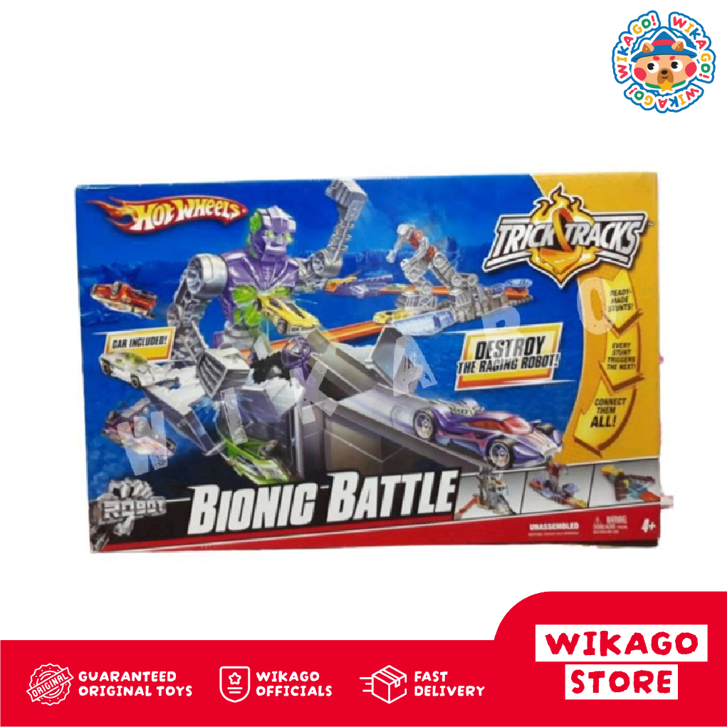 Hot Wheels Trick Tracks Bionic Battle Destroy The Raging Robot