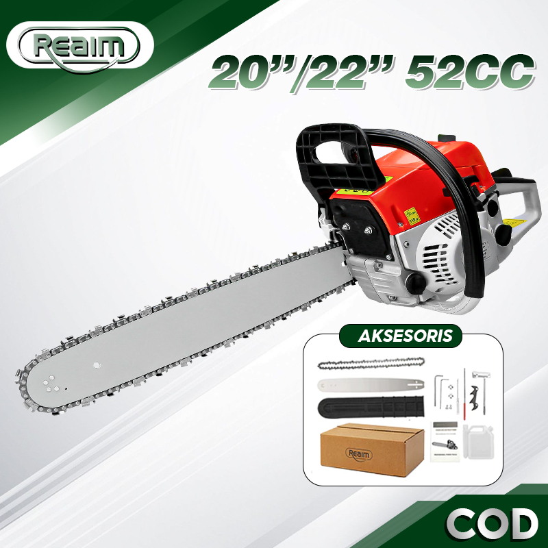 Reaim Mesin Potong Kayu 58CC 20 Chainsaw 2Tak Sinso Senso Untuk Gergaji Mesin Mesin Gergaji Kayu Ger