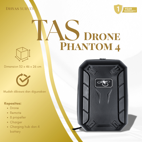 Tas Ransel Backpack Hardcase Drone DJI Phantom 4 3 Pro Waterproof / Tas Drone DJI Phantom 4 - Hitam