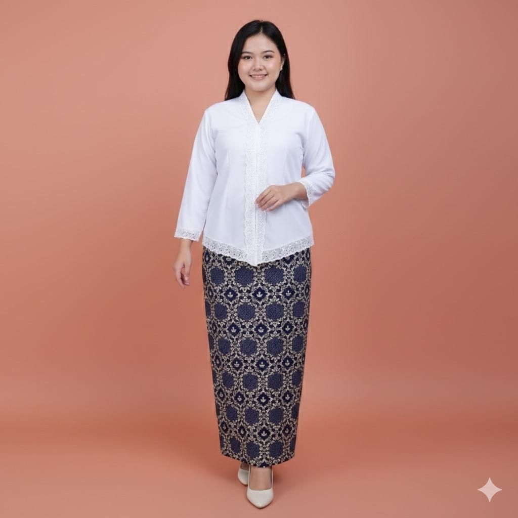 KEBAYA ENCIM JUMBO SIZE /KEBAYA ENCIM SMP ROK LERENG BIRU/ KEBAYA ENCIM BIRU/ KEBAYA ENCIM SMP/ KEBA