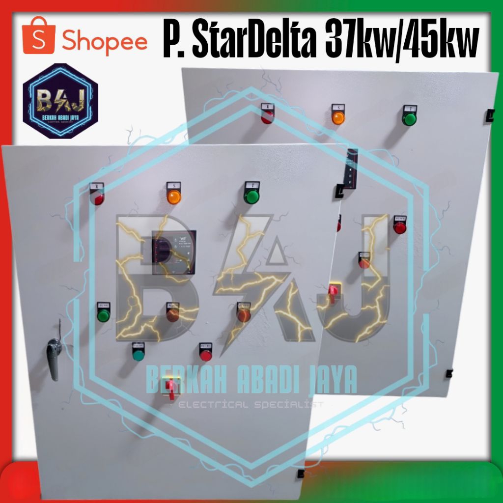 panel star delta 37kw / 45kw komplit digital meter