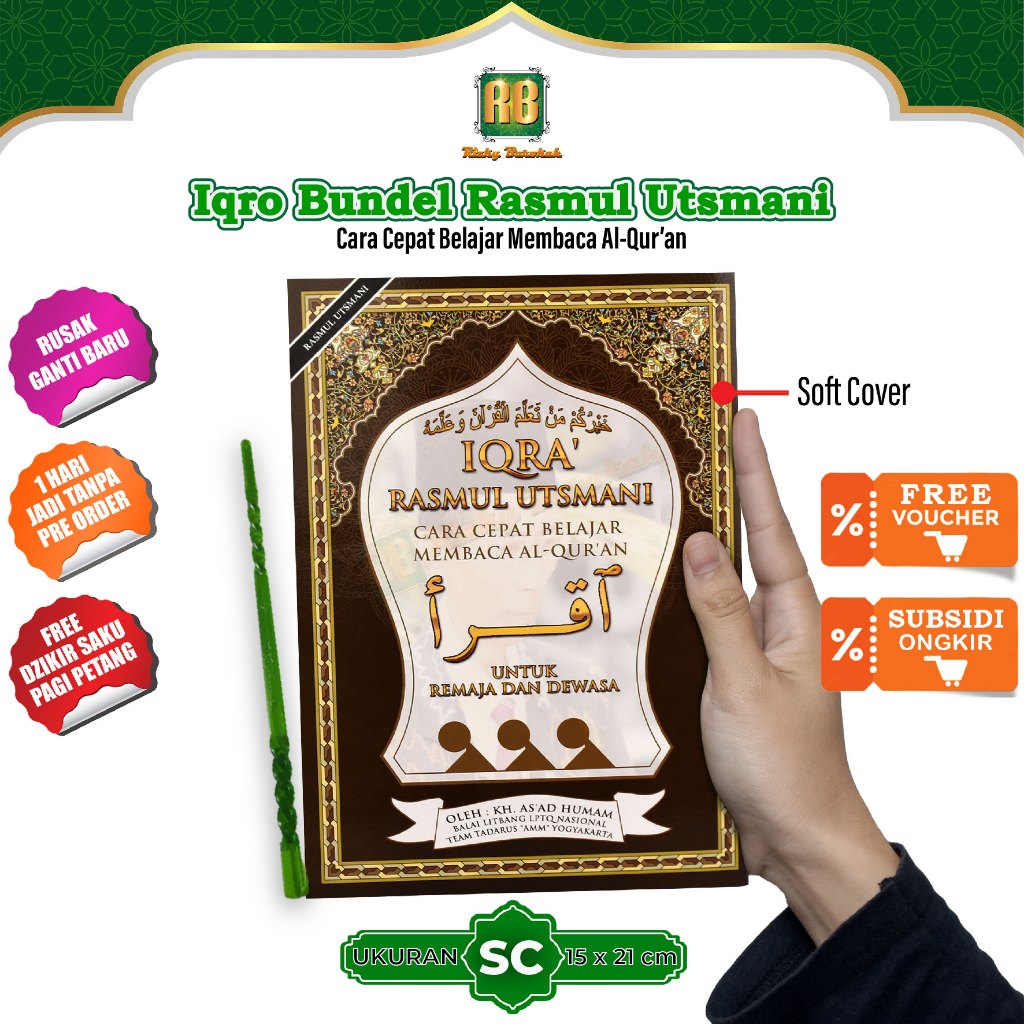 Buku Iqra' Bundel Rasm Utsmani Ukuran A5 Jilid 1-6 Kertas Cd Buku Iqro Untuk Remaja Dan Dewasa