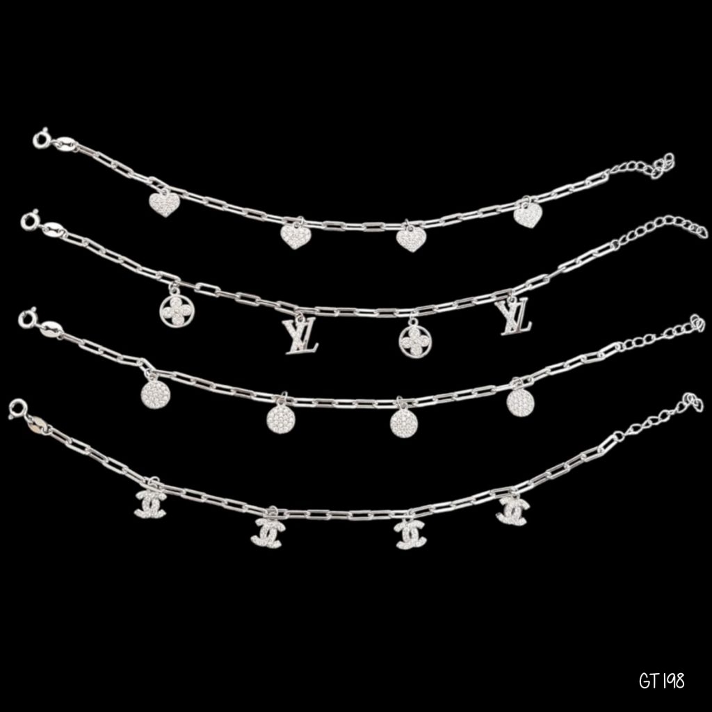 Gelang Tangan Rantai Hollo Dewasa Perak 925 Lapis Mas Putih - GT198 Anak Remaja Dewasa