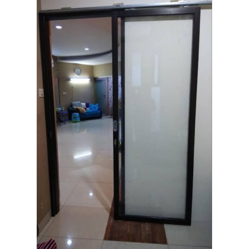 PINTU SLIDING KACA ALUMINIUM ALEXINDO 4INC UKURAN 215X100CM