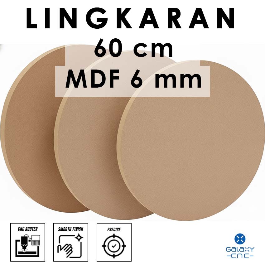 lingkaran 60 cm - MDF 6 mm - MDF hijau / papan HMR