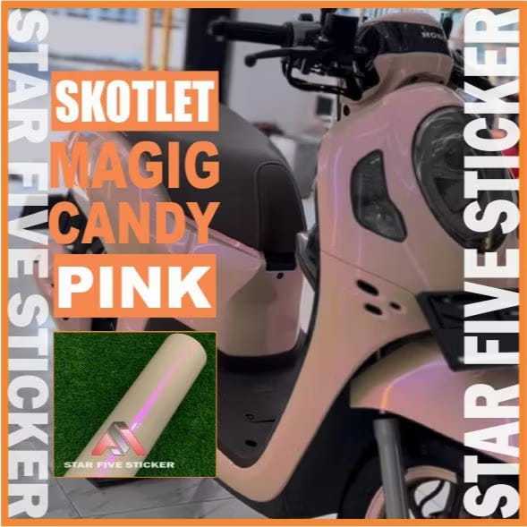 Sticker Stiker Skotlet Motor Magig Candy Lembayung Warna Purple Pink