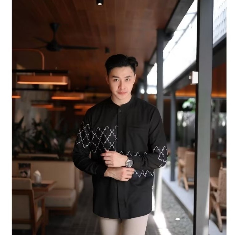 TRZ Men_ Kemeja Koko Kurta Pria Lengan Panjang / Baju Muslim Pria /Kurta Pakistan