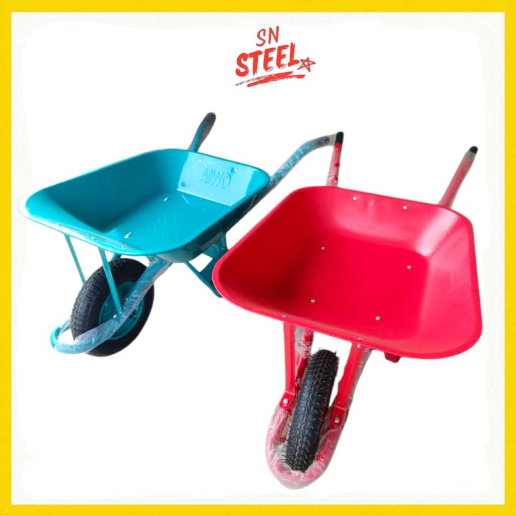 Gerobak Pasir Cor Bangunan – Daya Angkut 300kg, Ban Hidup & Ban Mati