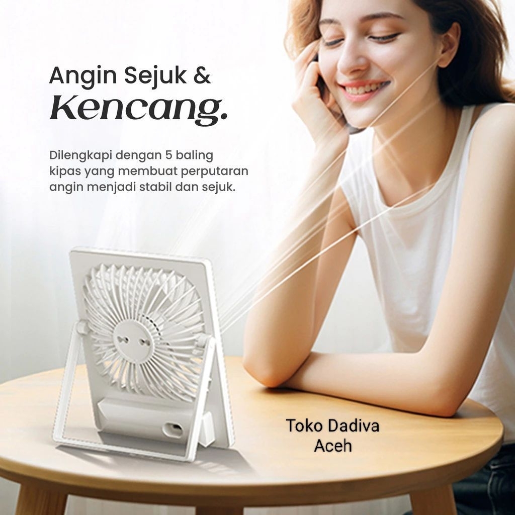 Kipas Angin Portable / Kipas angin meja / Kipas angin charger /cas / Kipas Angin Amergency Cas