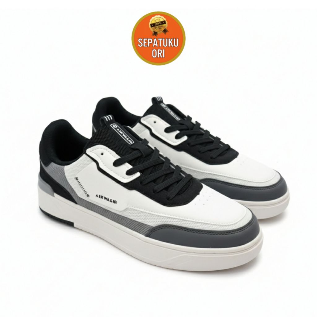 SEPATU PRIA (44/29.3cm) AIRWALK BENTLEY MENS BLACK WHITE NEW ORI BNIB