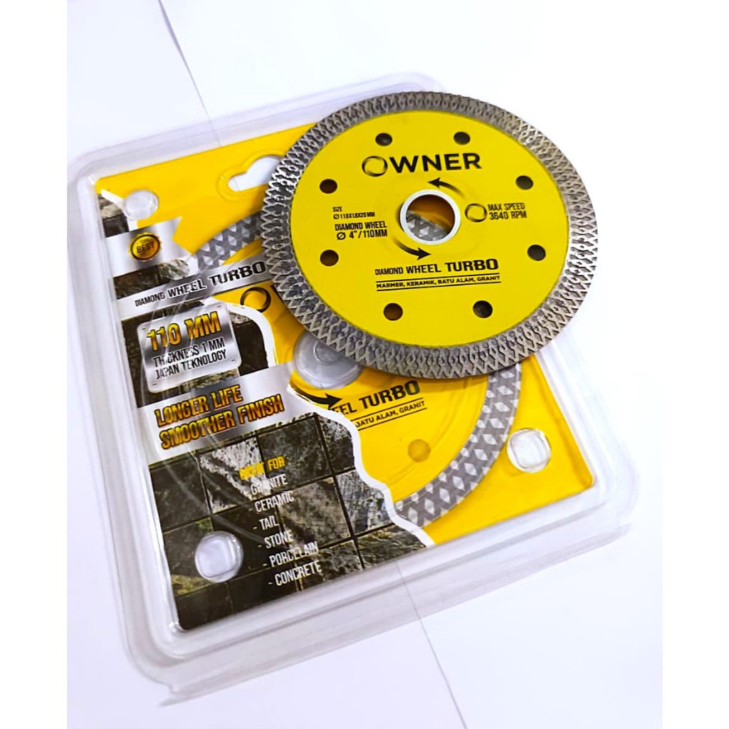 Mata Potong Keramik Granit / Diamond Wheel Owner / Mata Potong Keramik Turbo 4 Inch / Pisau Potong K