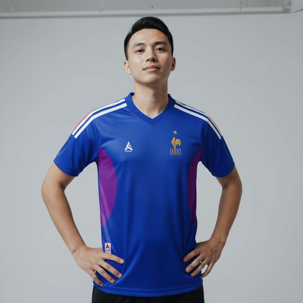 ATHLETIC SPORTWEAR - Jersey Bola Fantasy France Home 2002-2004 Fullprinting Casual - Atasan