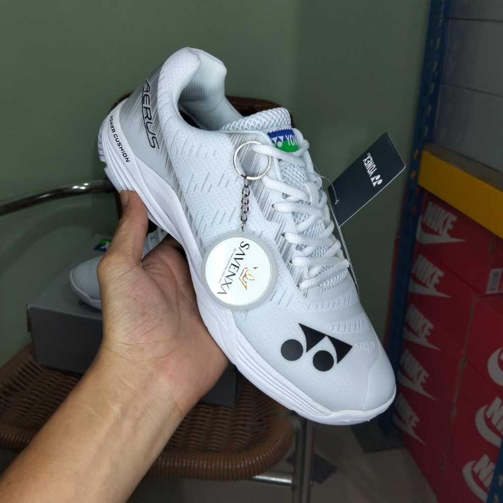 Sepatu Yonex Aerus White Solid, Ready Couple Size 36-45, Sepatu Badminton