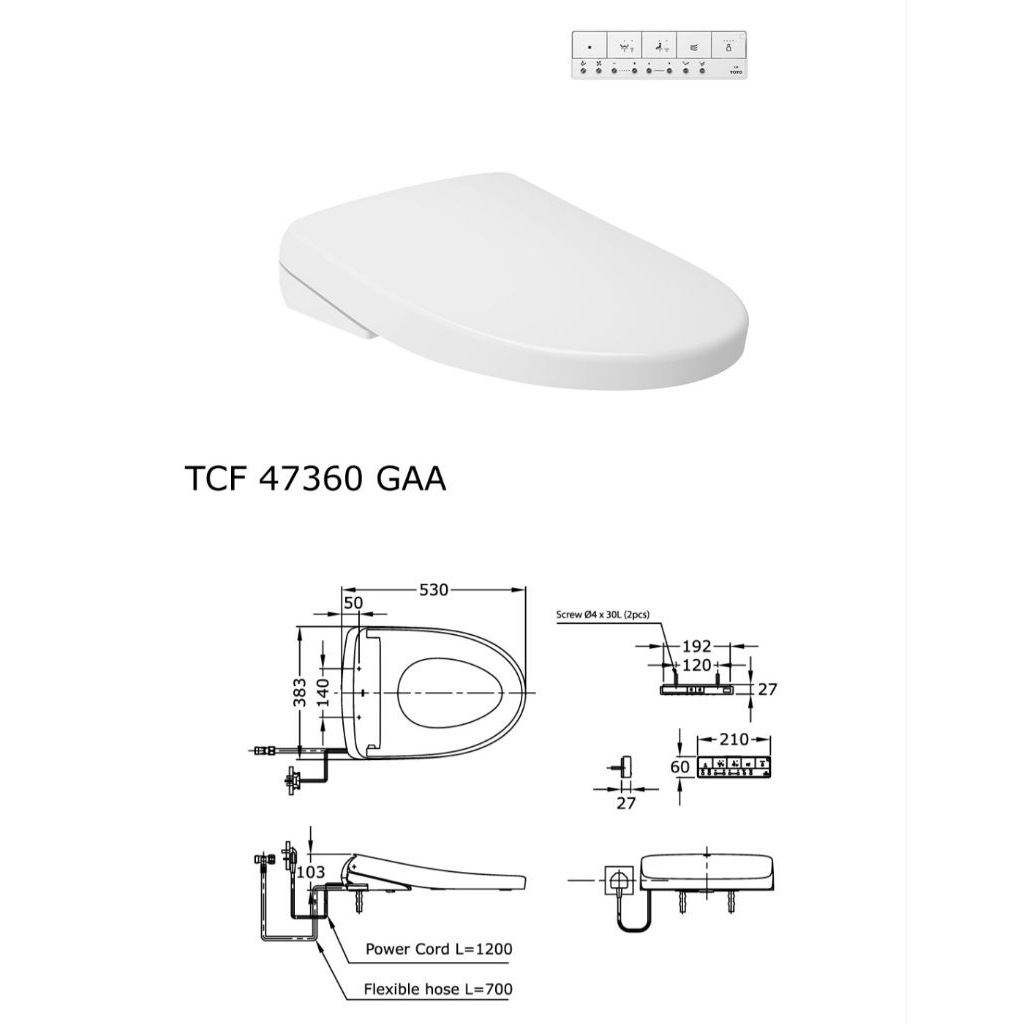 Kloset Closet duduk TOTO TCF 47360 GAA Washlet & Eco washer