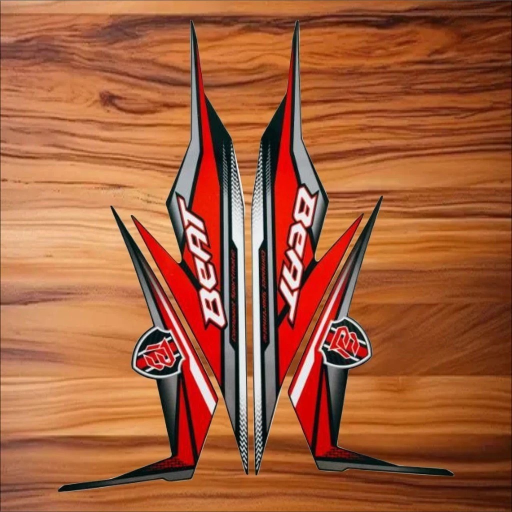 Striping Stiker Polet List Motor Honda Beat Fi Esp 2019 CW Fullset Hitam Full M Stiker List Motor A 