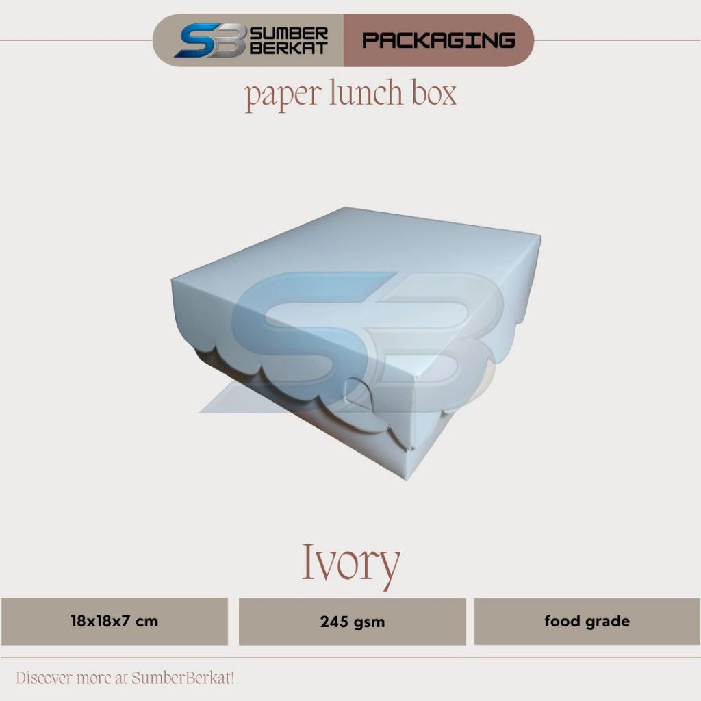 Paper Lunch Box Ivory